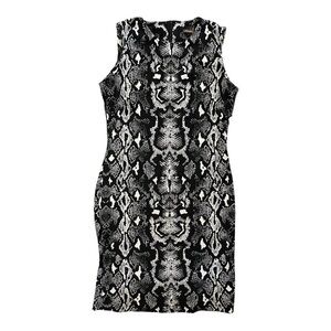 J. McLaughlin Devon Dress Snakeskin Print on Bainbridge Cloth Small See Note